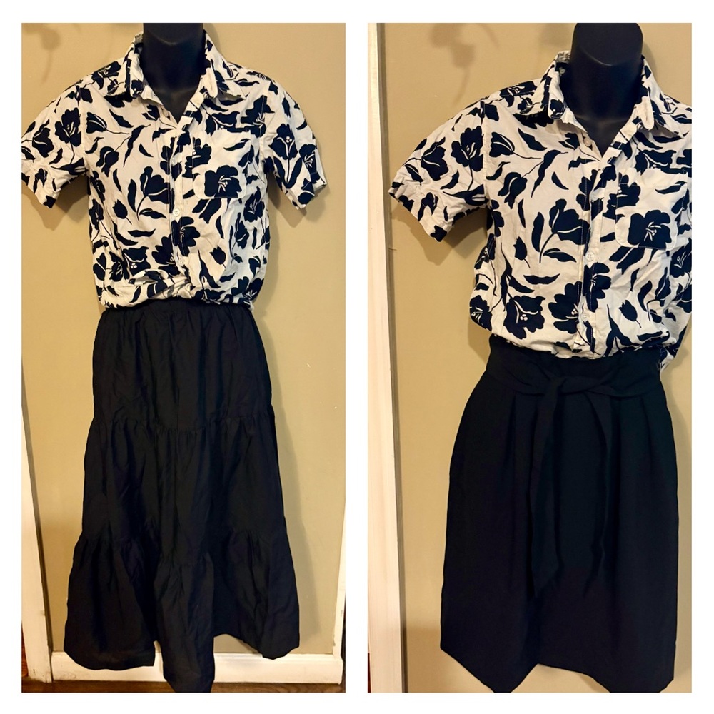 2 Elegant Black Women's Skirt. Maxi & Mini (it comes with a blouse )👚